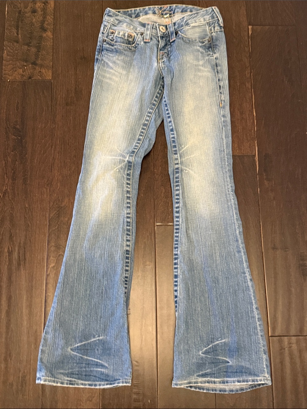 Vintage Y2K Bebe Distressed Kayla Bootcut Jeans with Embroidered Back Pockets - Picture 7 of 13